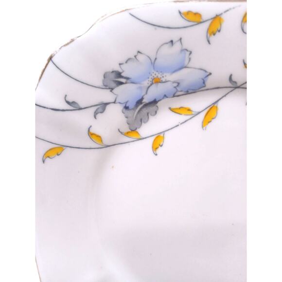 1940 Scotia Salisbury 6.5 Square Plate Fine Bone China Blue Floral Replacement - Picture 4 of 15